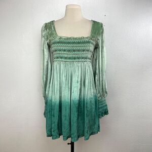 Urban Outfitters Green Velvet Dress Med Rhinestone Fairy Festival Boho Romantic